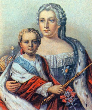 Emperor Ioann VI with his mother Anna Leopoldovna