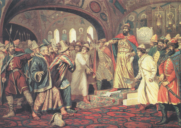 Ivan III Tearing Up a Document from the Khan.